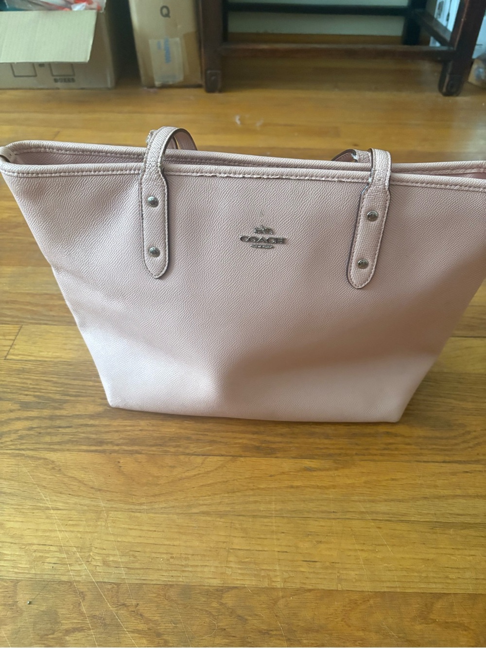 Coach Pink Leather Tote Bag needs work - Picture 2 of 7